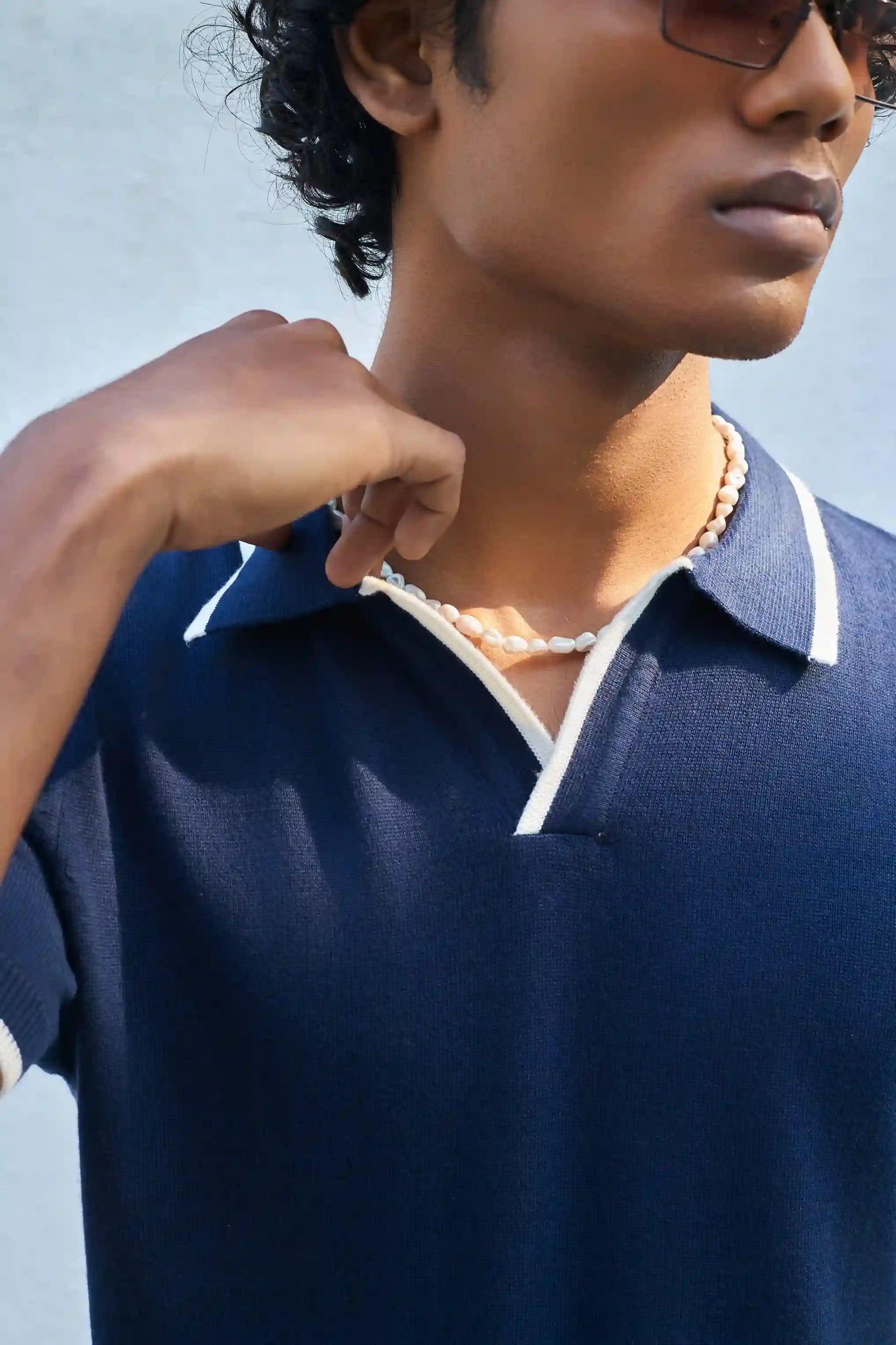 Signature Knit Polo T-Shirt - Navy Blue