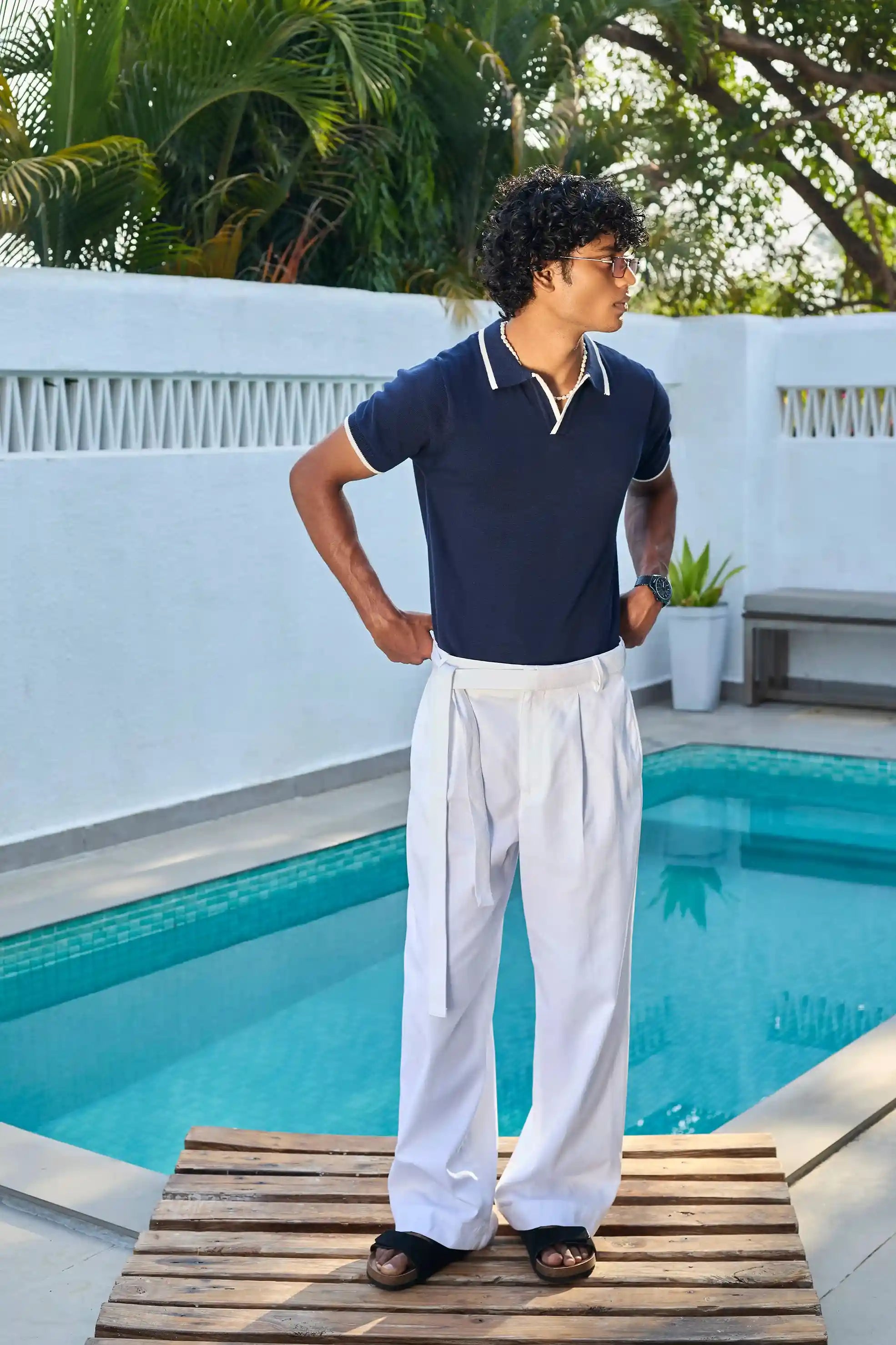 Signature Knit Polo T-Shirt - Navy Blue
