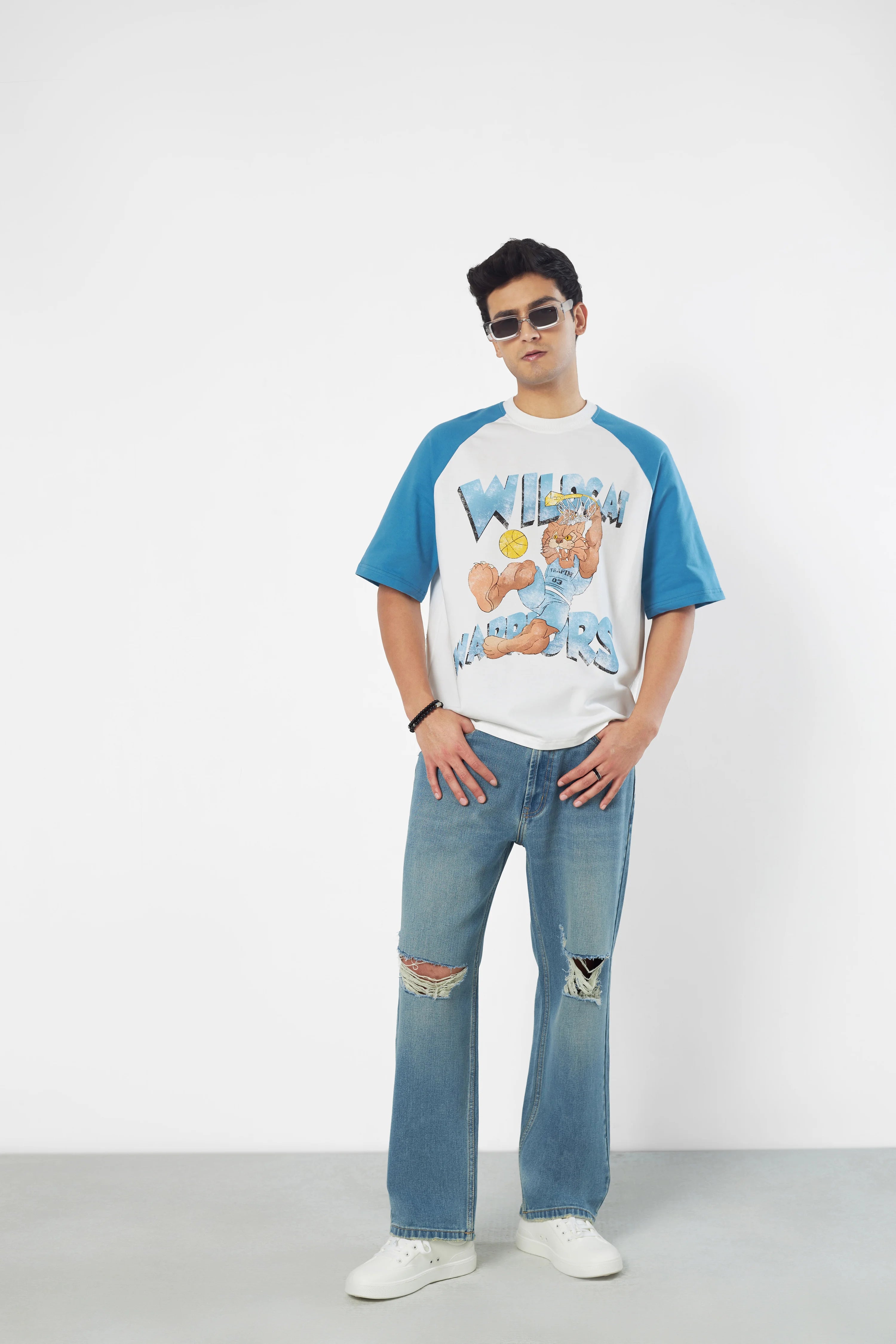 Blue WildCat Warriors Raglan T-Shirt