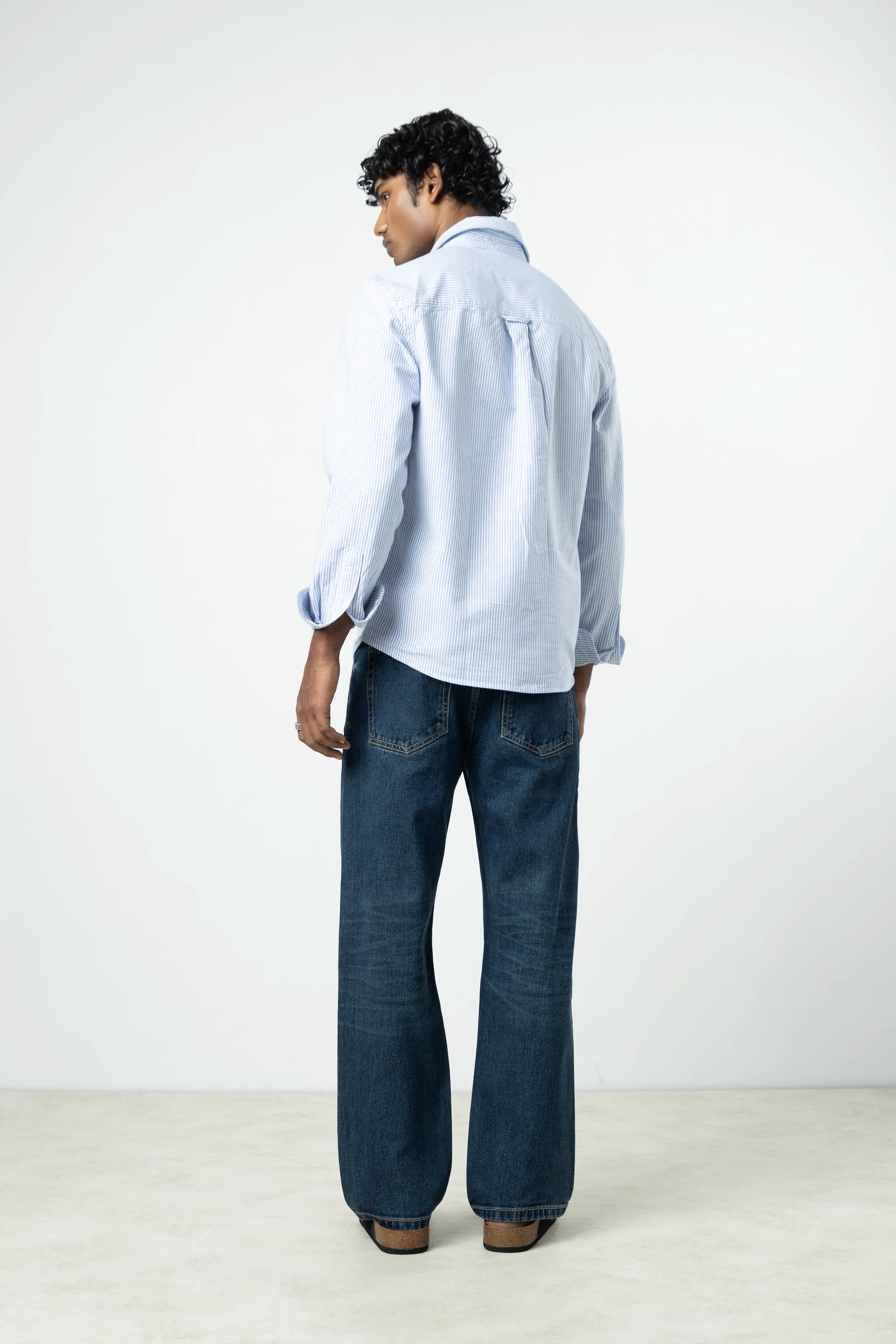 Deep Blue Faded Straight Fit Jeans