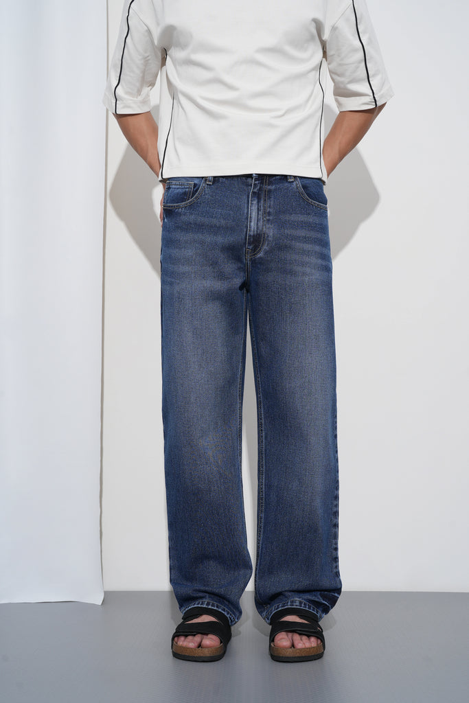 Stone Blue Straight Fit Jeans