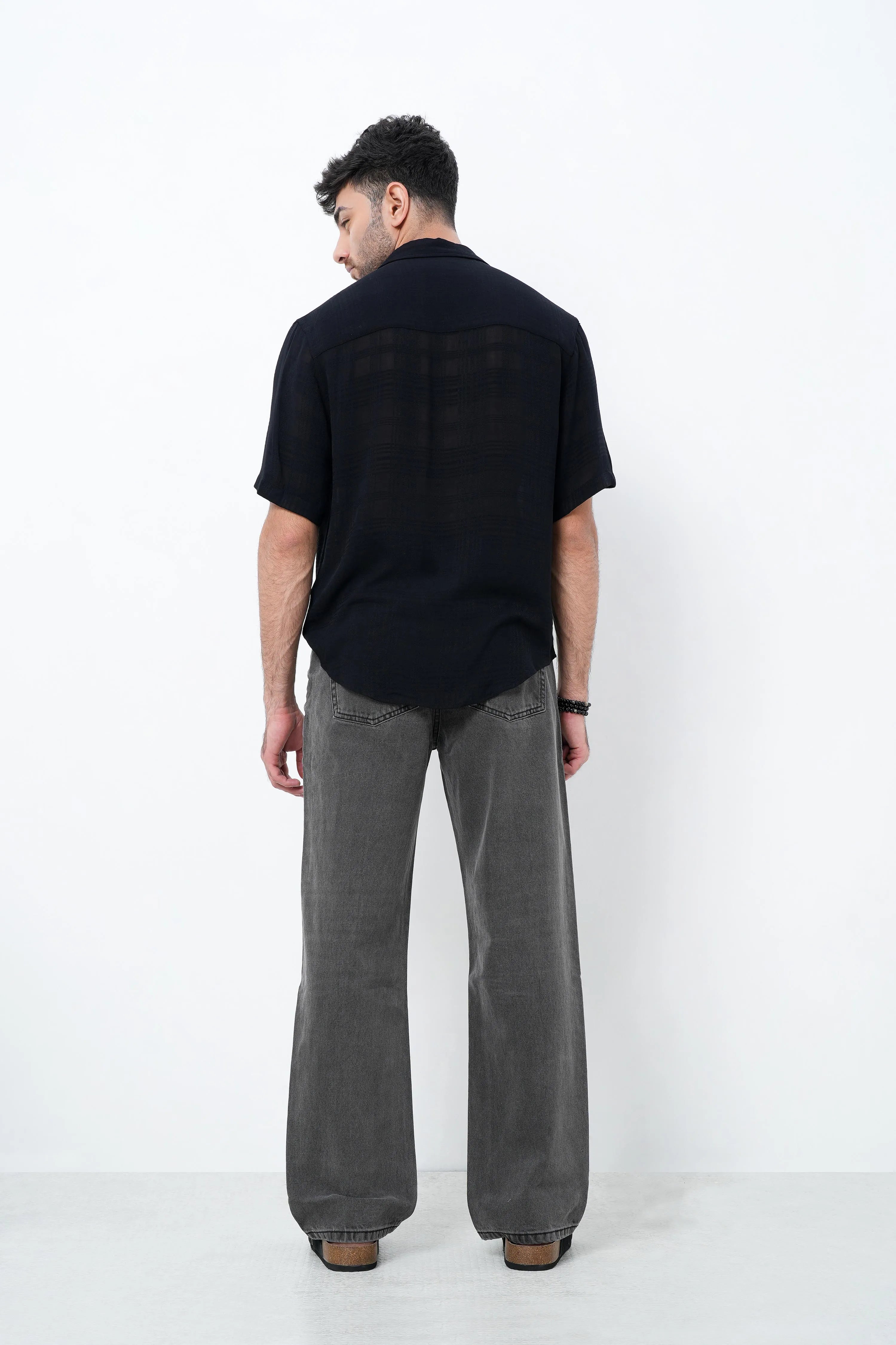 Ash Grey Faded Straight Fit Jeans