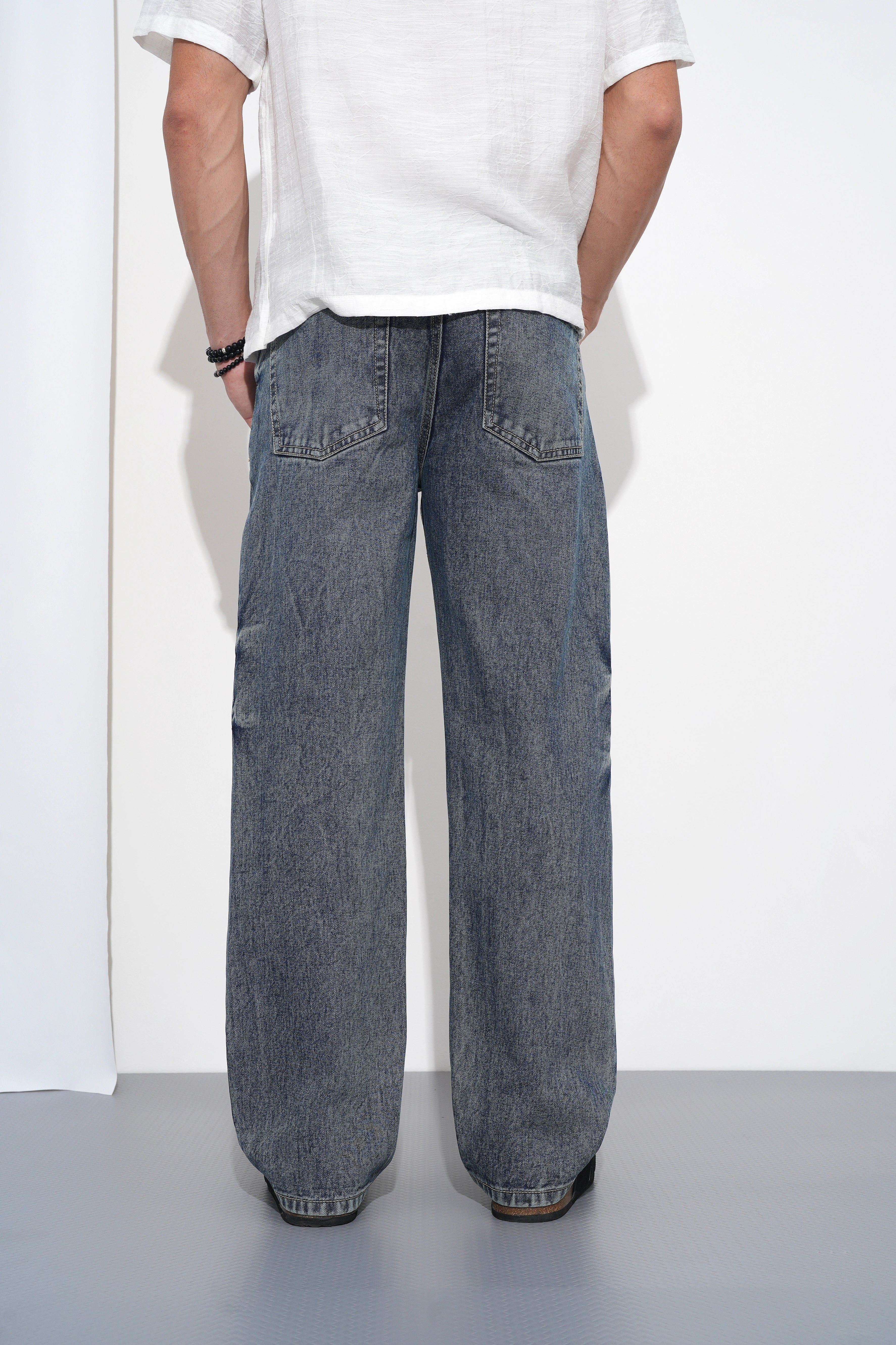 Steel Blue Straight Fit Jeans