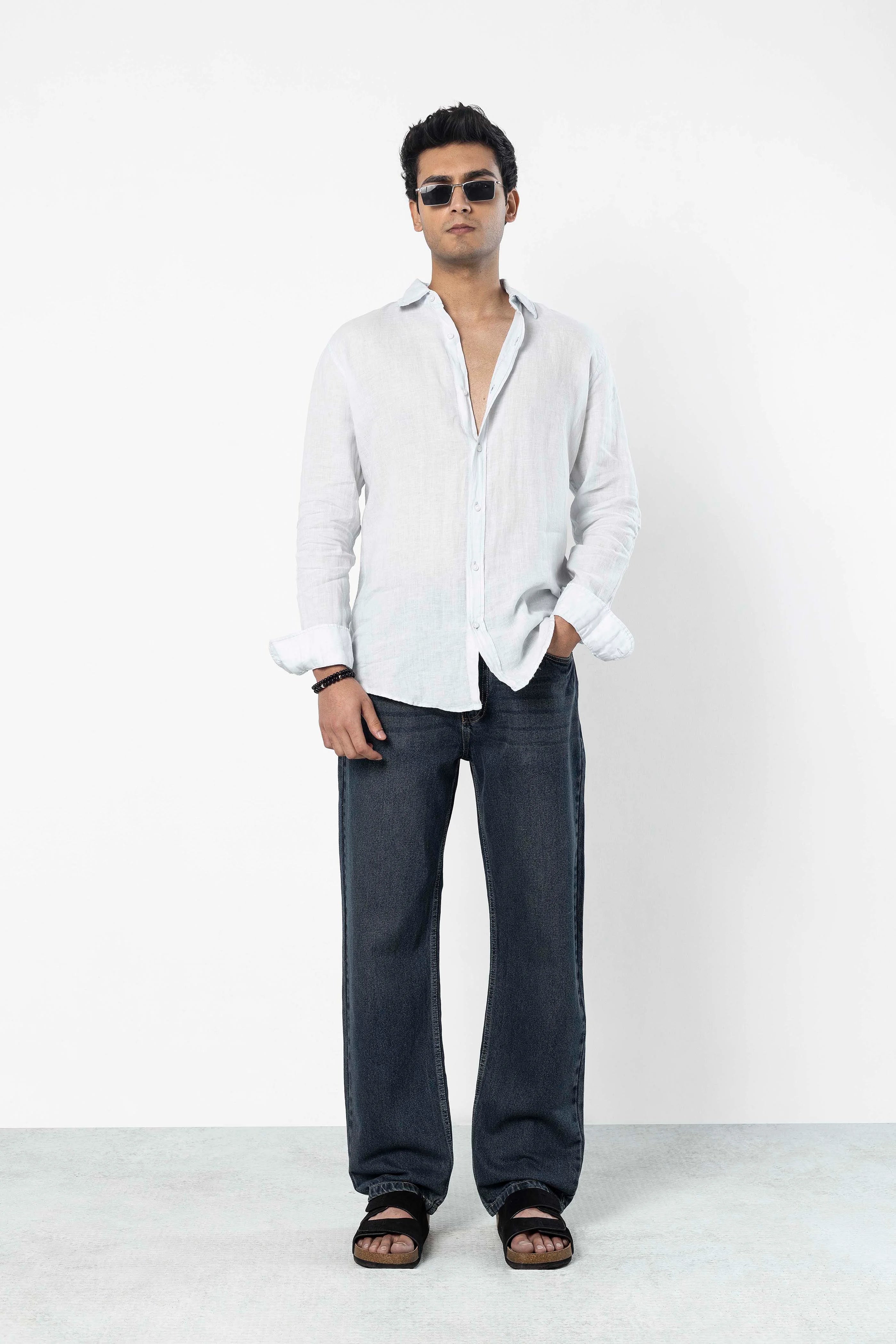 Dusk Blue Faded Straight Fit Jeans