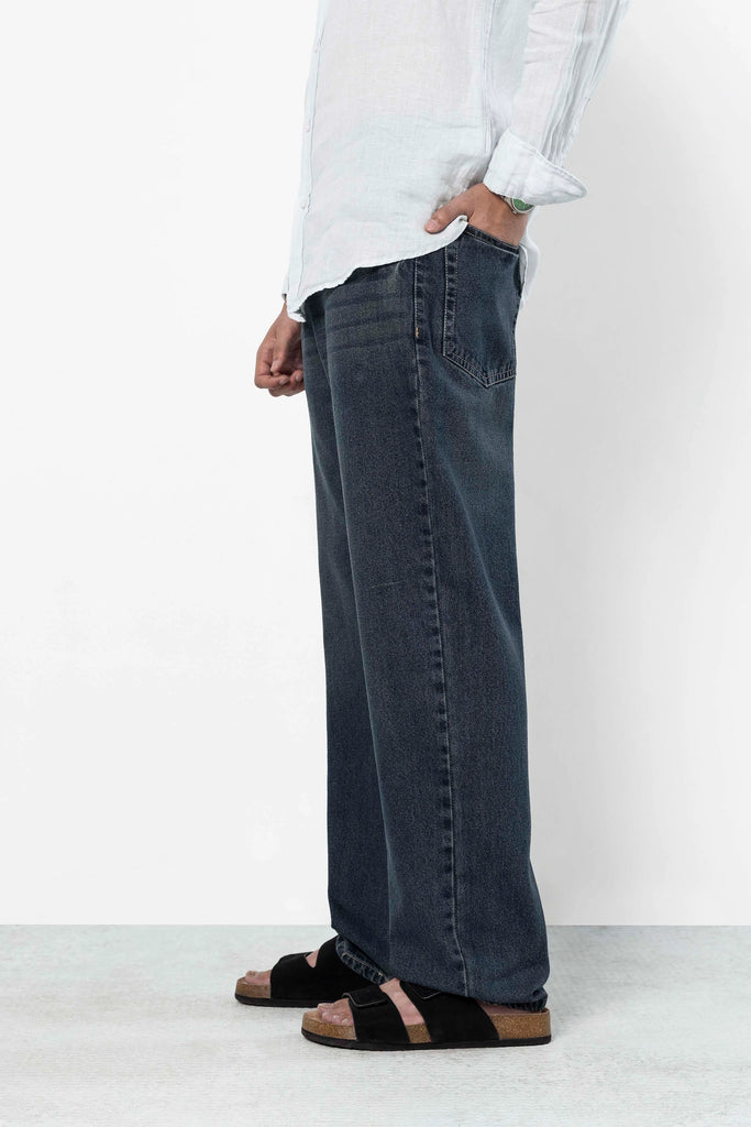 Dusk Blue Faded Straight Fit Jeans