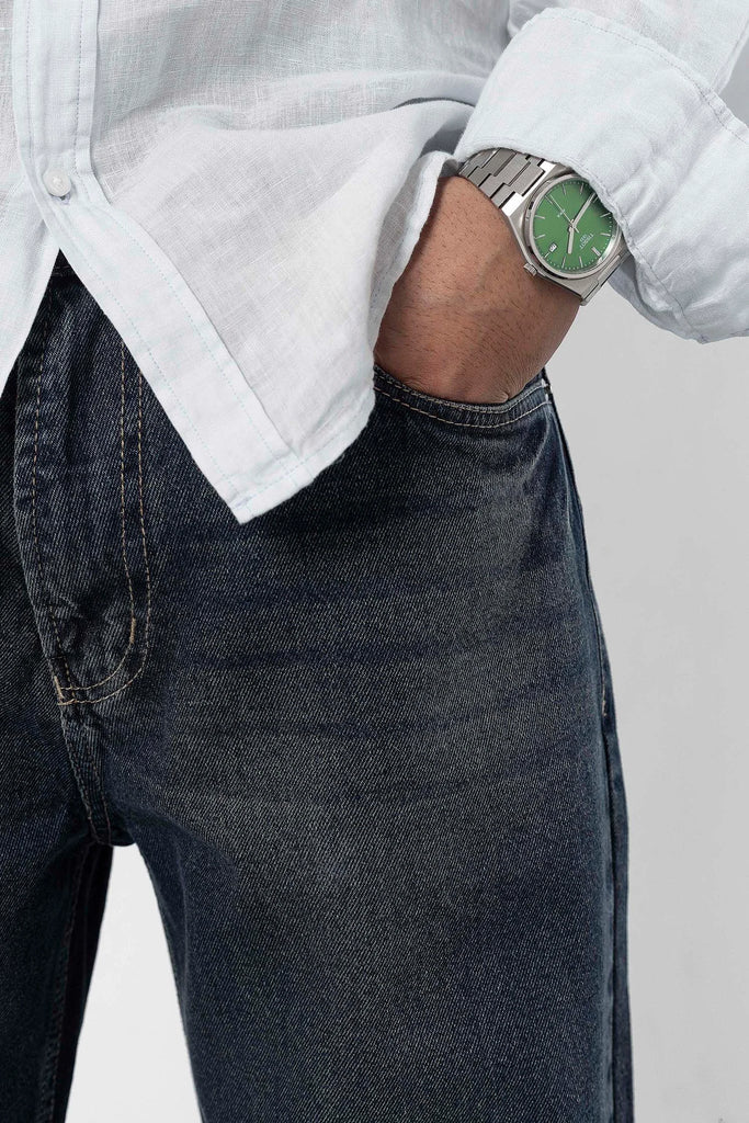 Dusk Blue Faded Straight Fit Jeans