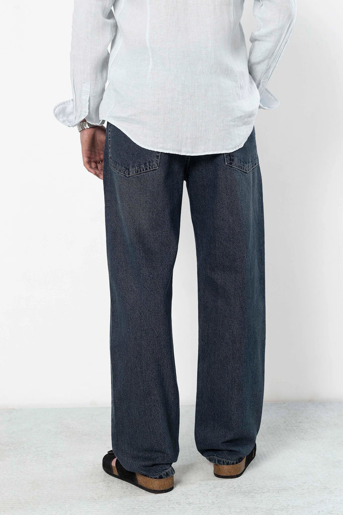 Dusk Blue Faded Straight Fit Jeans