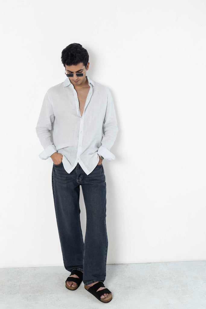 Dusk Blue Faded Straight Fit Jeans