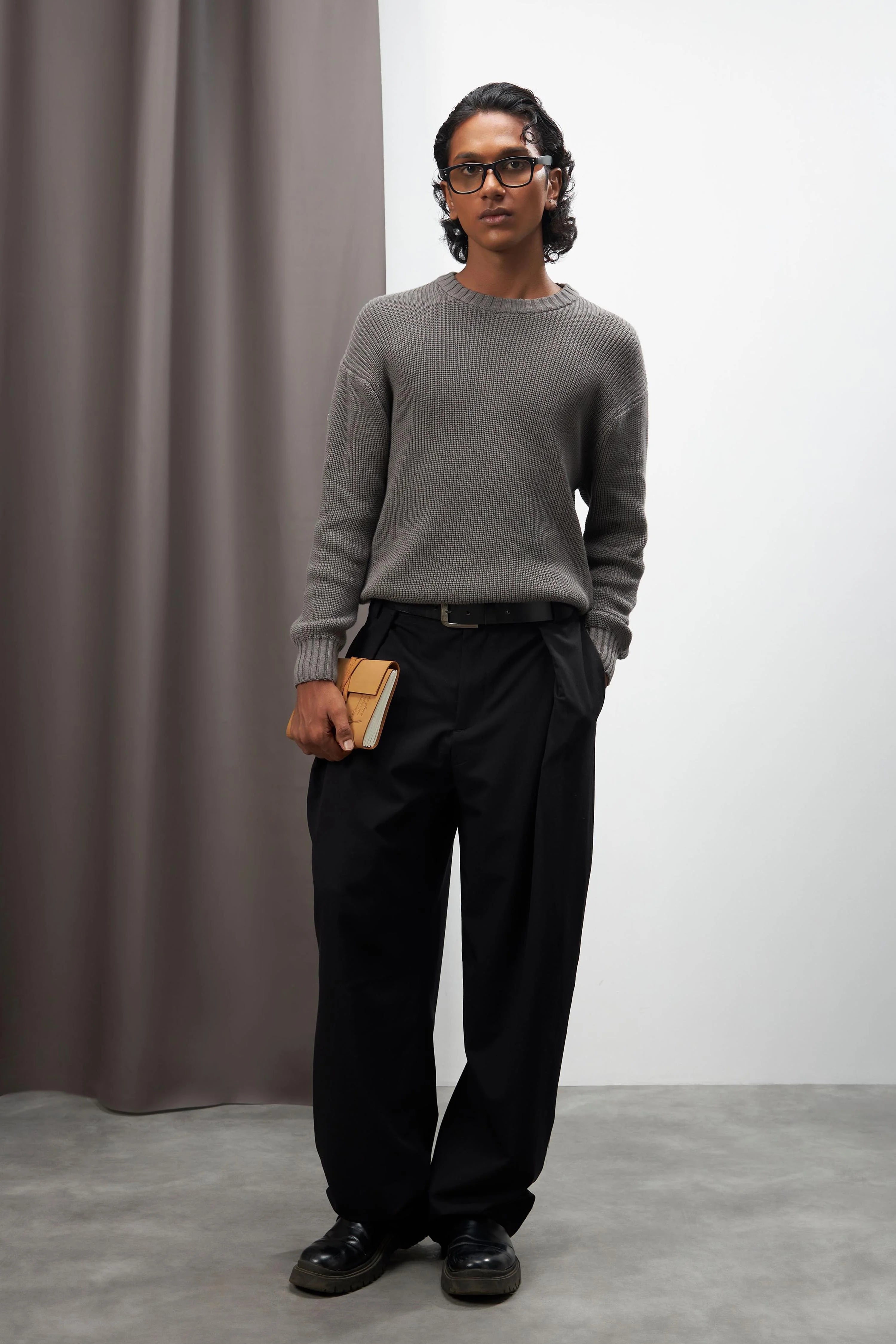 Dark Grey Oversized Knitwear