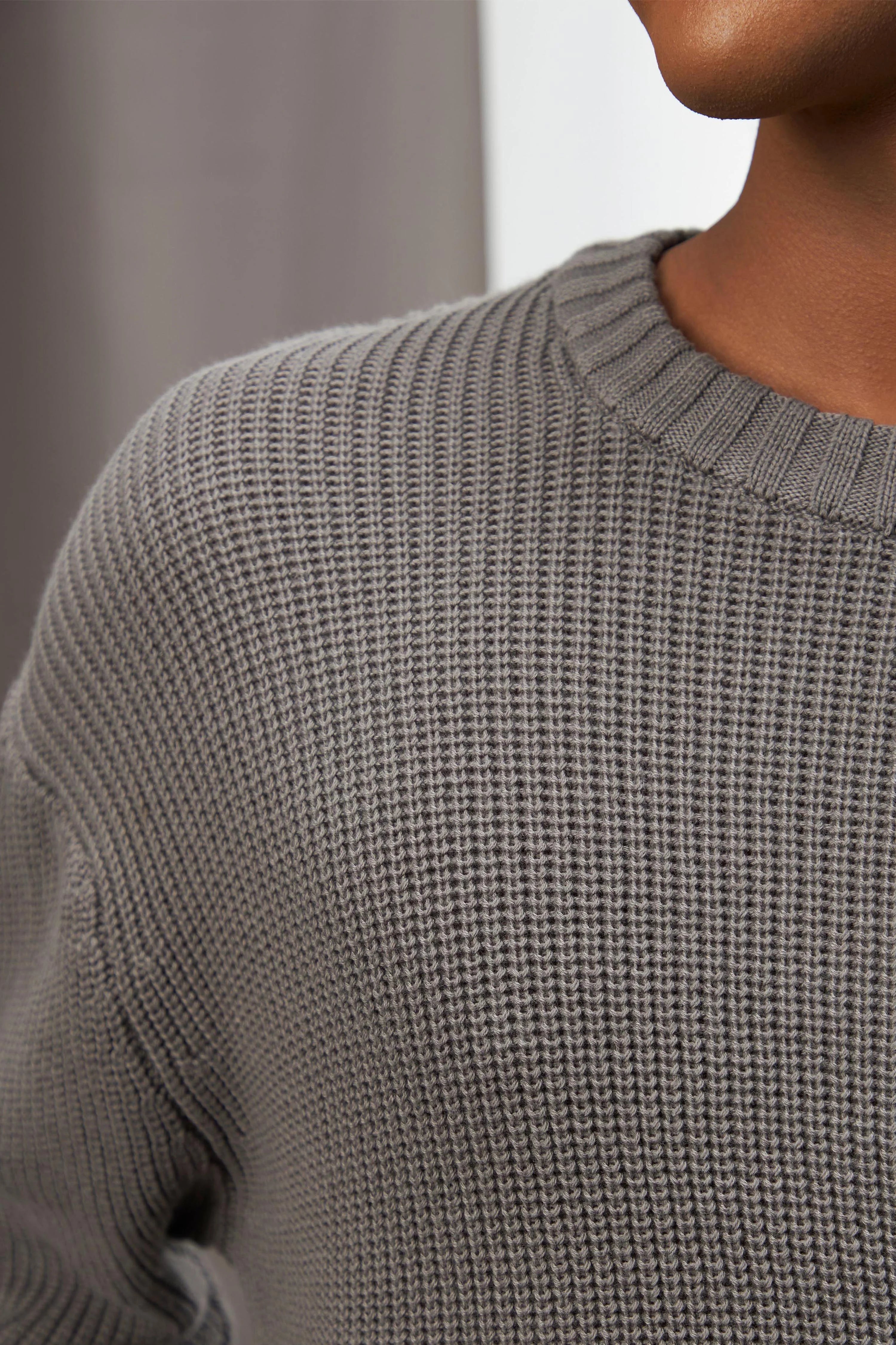 Dark Grey Oversized Knitwear