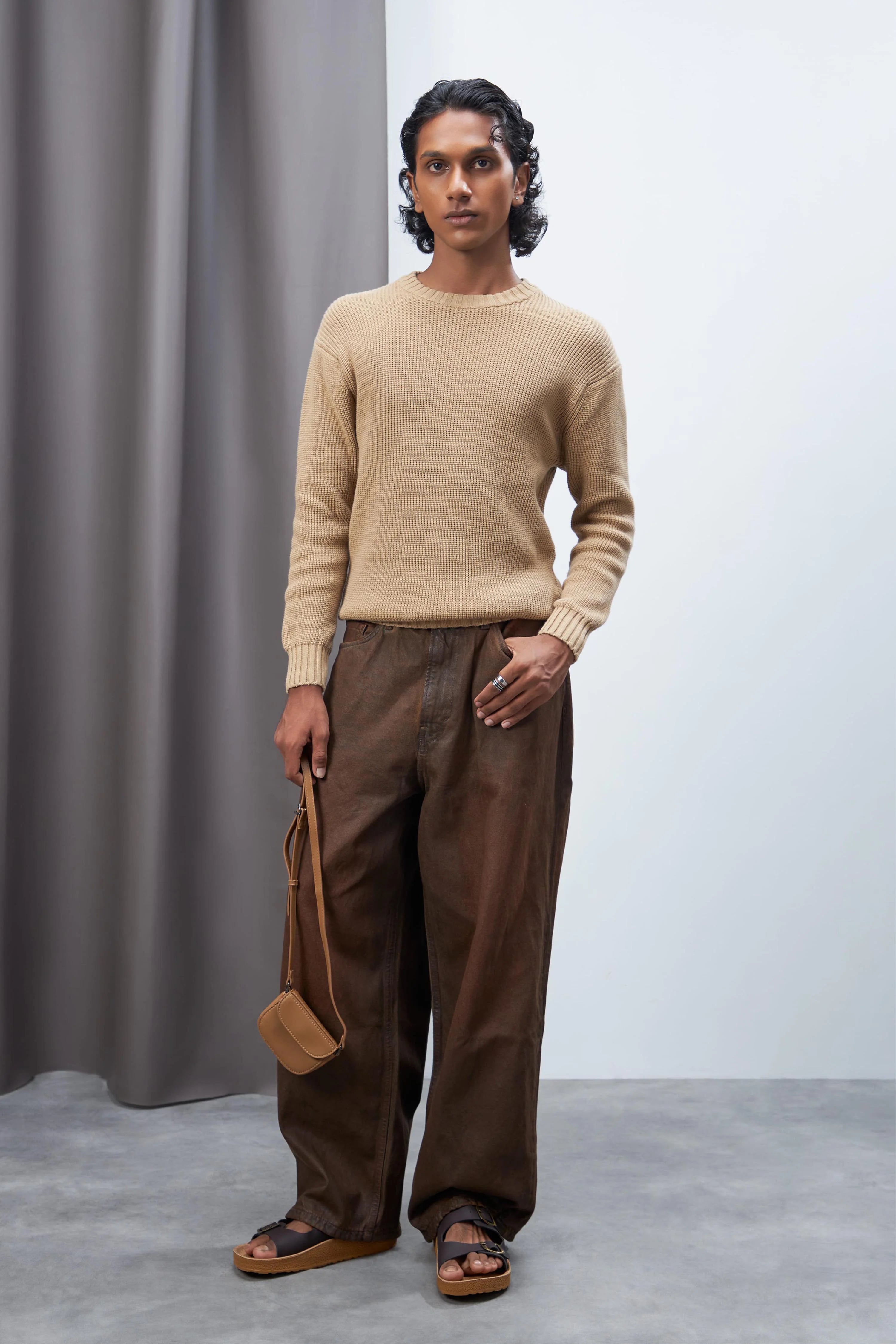 Beige Oversized Knitwear