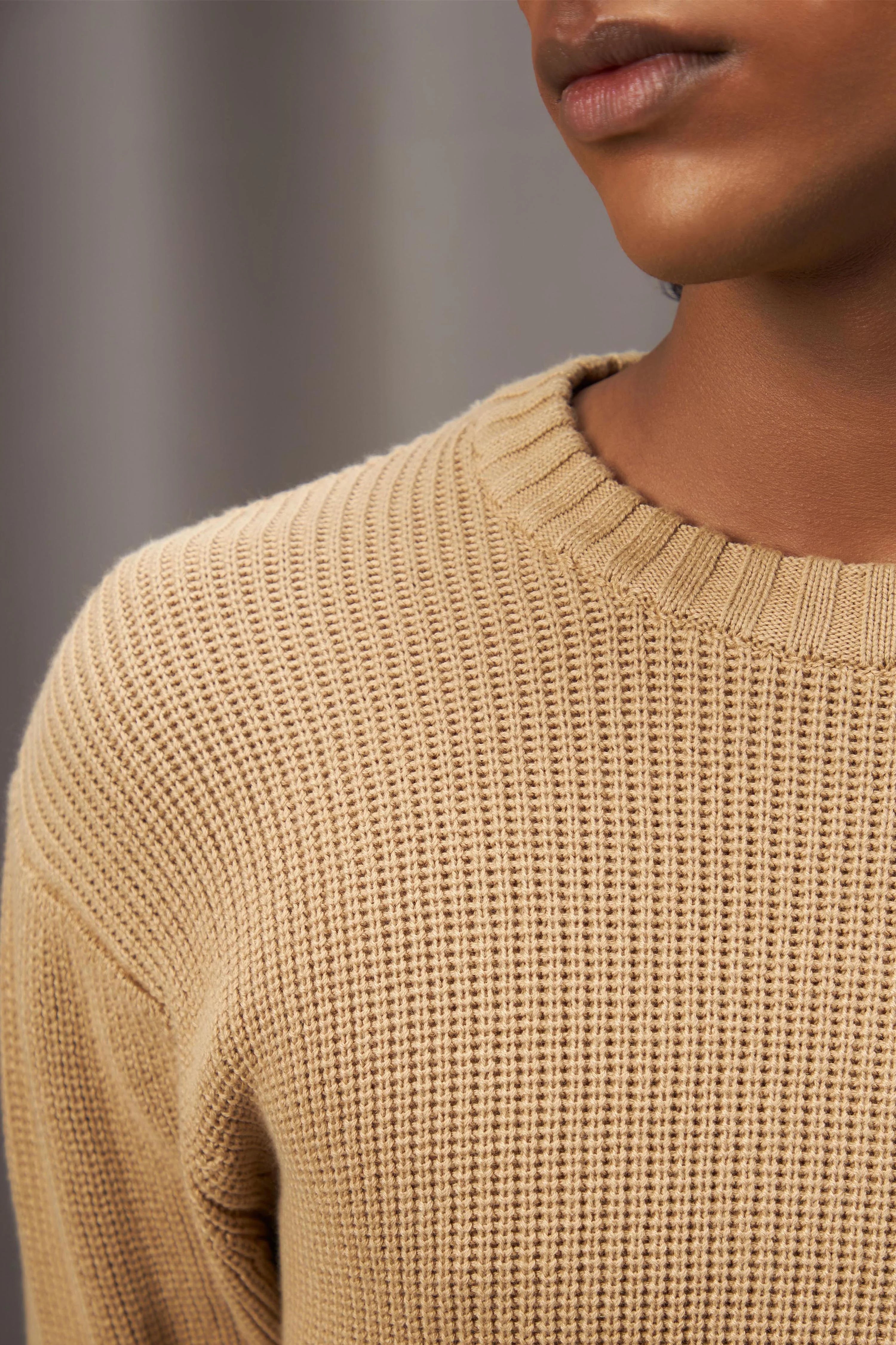 Beige Oversized Knitwear
