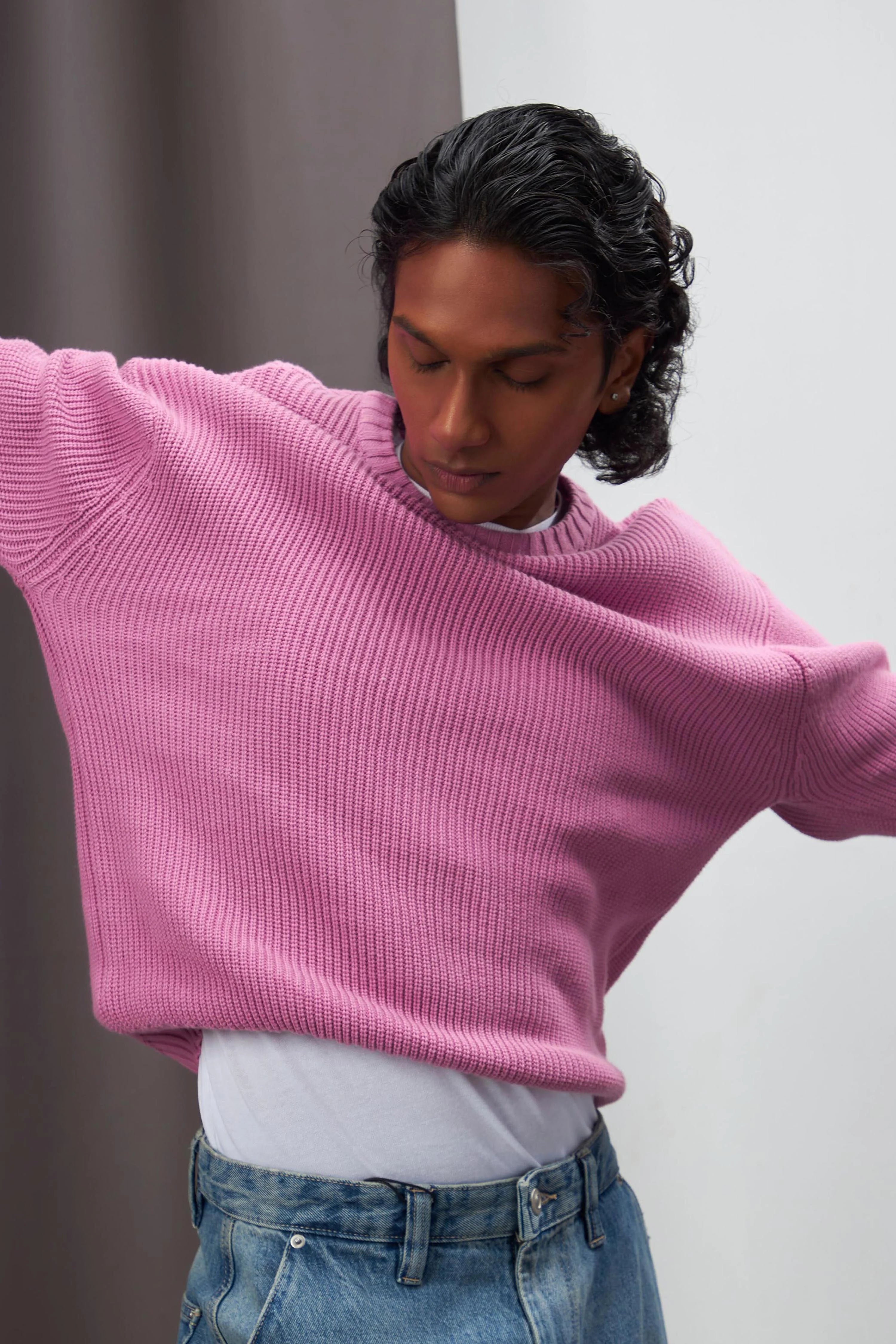 Flamingo Pink Oversized Knitwear