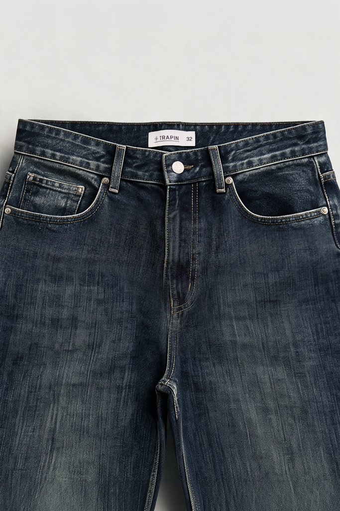 Cobalt Blue Ripped Relaxed Fit Jeans