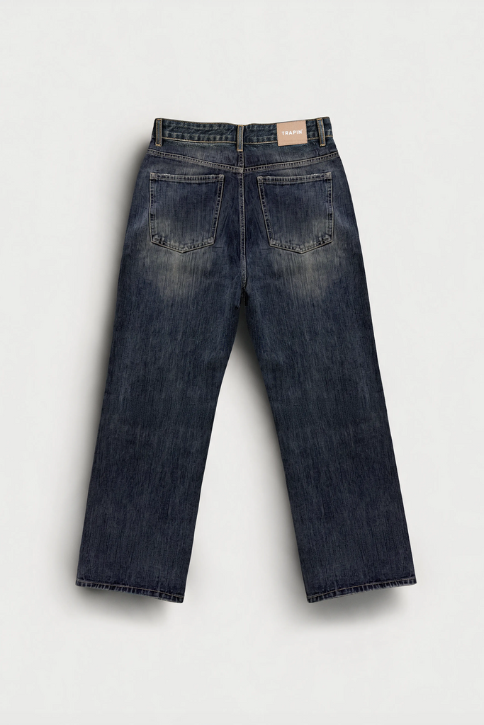 Cobalt Blue Ripped Relaxed Fit Jeans