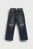 Cobalt Blue Ripped Relaxed Fit Jeans