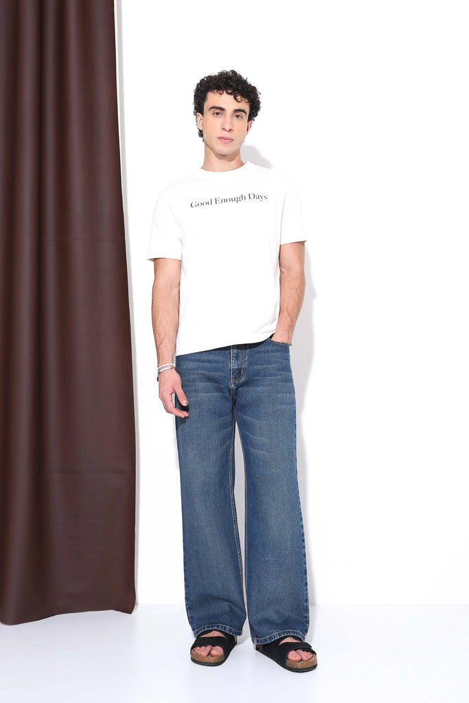 Soft Blue Loose Straight Fit Jeans