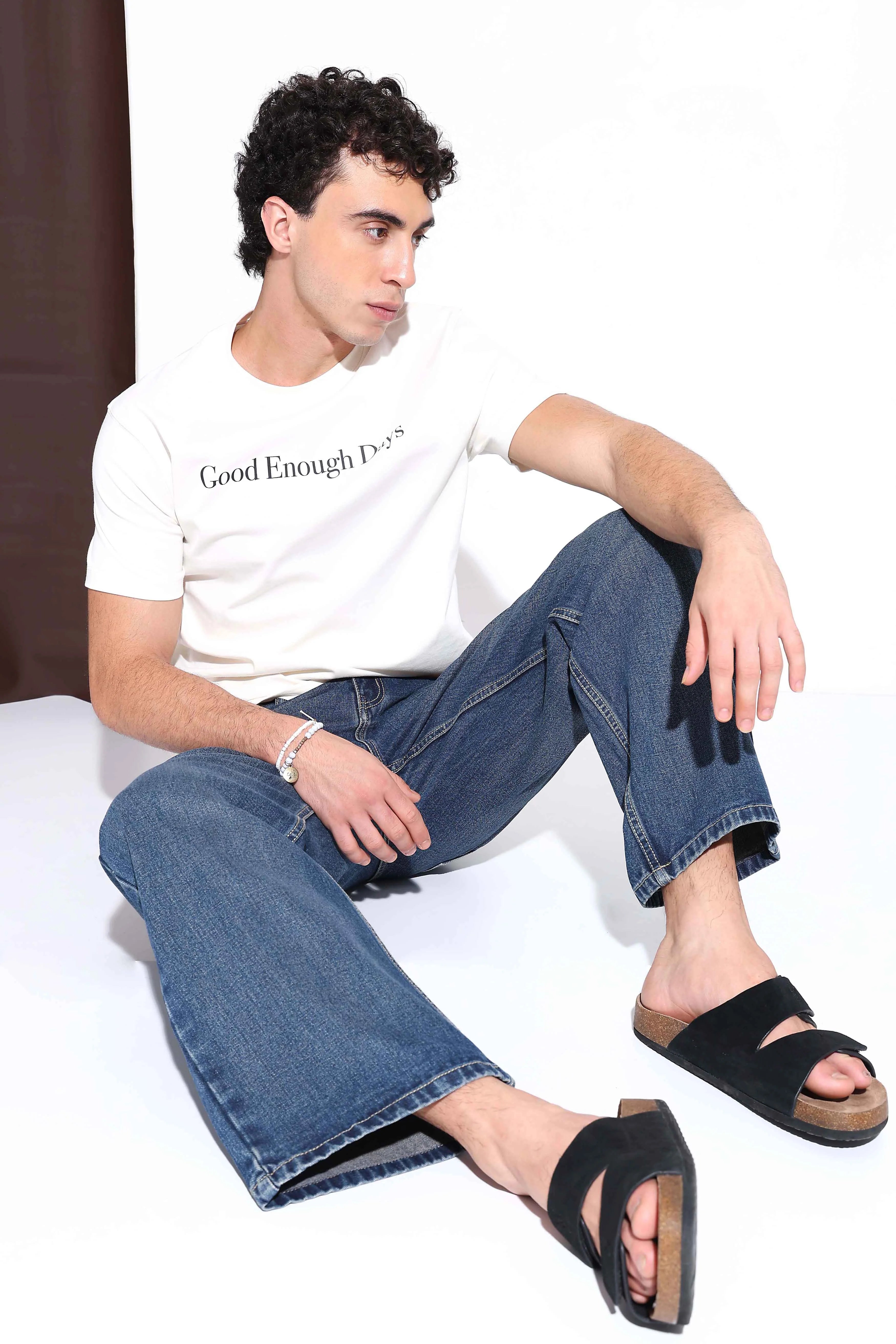 Soft Blue Loose Straight Fit Jeans