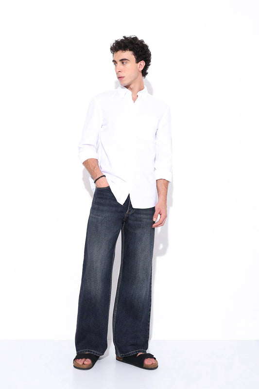 Charcoal Blue Relaxed Fit Jeans