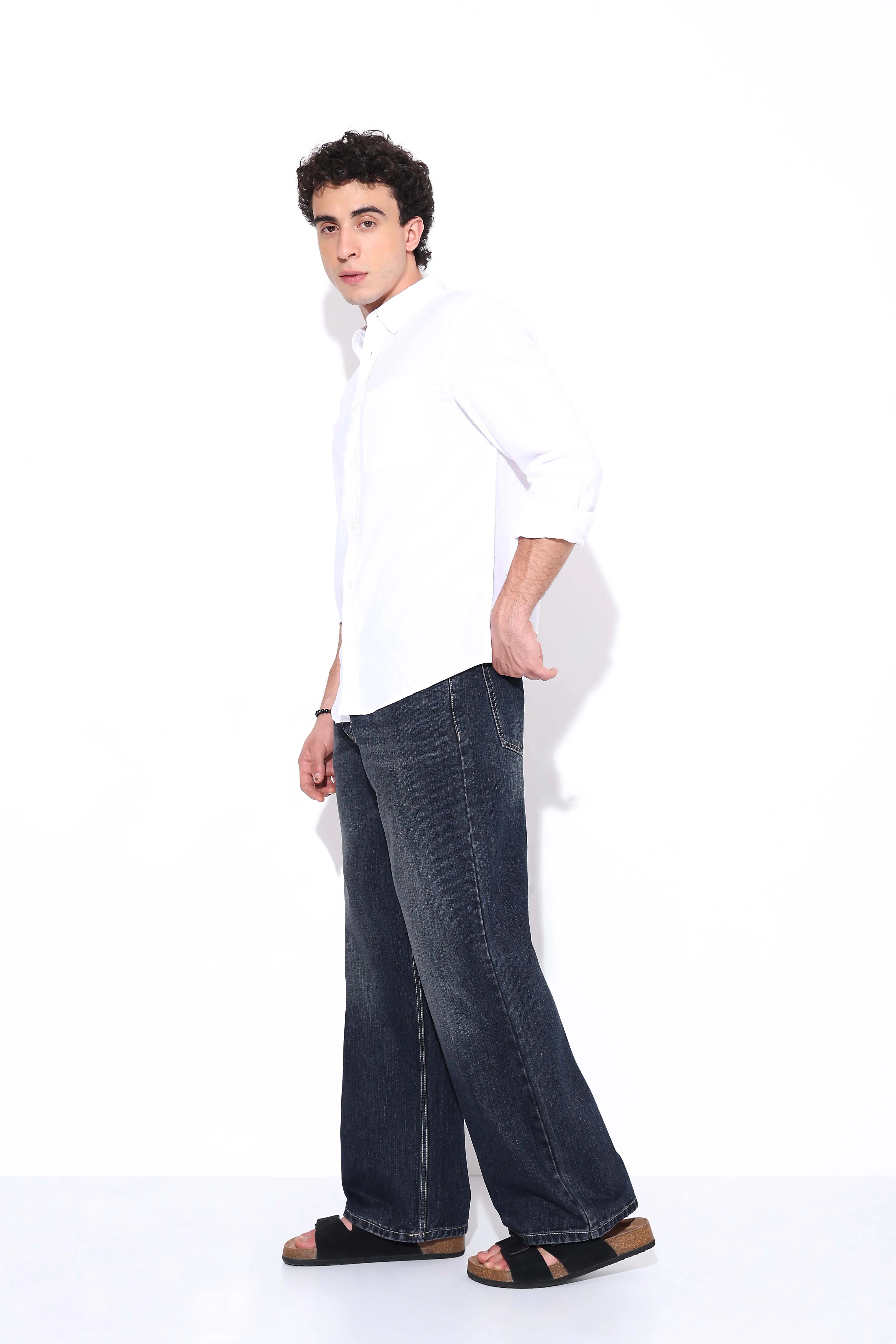 Charcoal Blue Relaxed Fit Jeans