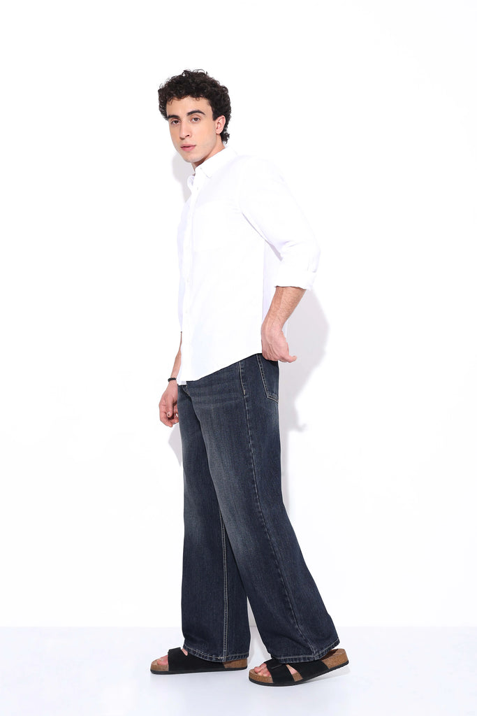 Charcoal Blue Relaxed Fit Jeans