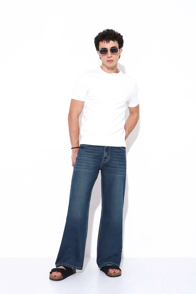 Deep Blue Faded Relaxed Fit Jeans