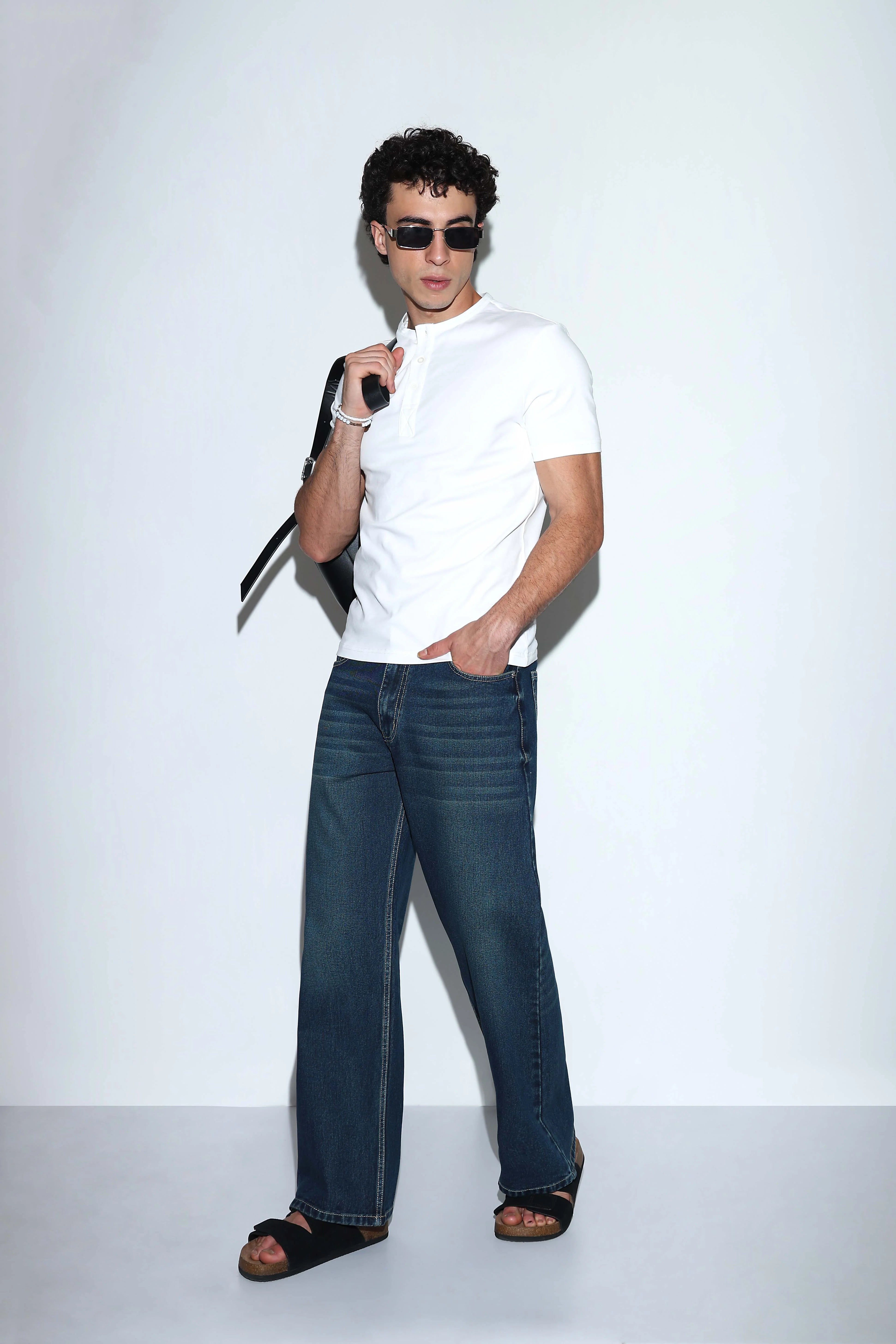 Deep Blue Faded Relaxed Fit Jeans