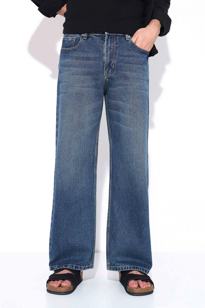 Ink Blue Loose Straight Fit Jeans