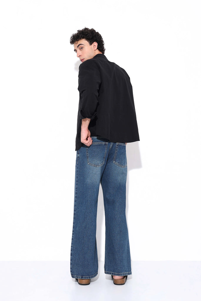 Ink Blue Loose Straight Fit Jeans