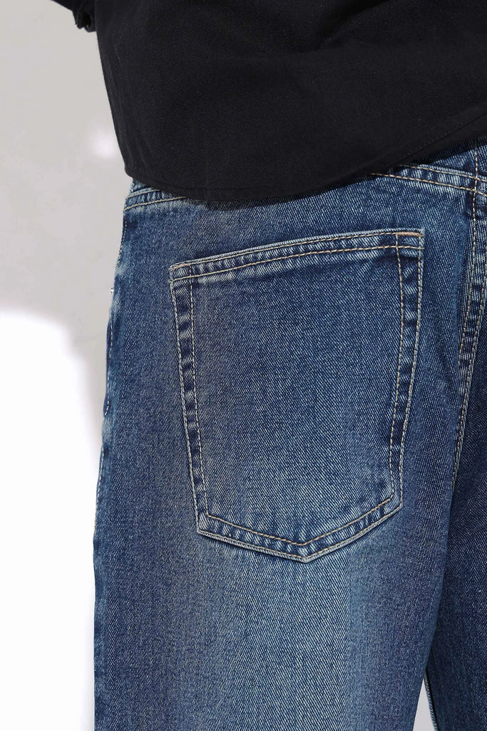 Ink Blue Loose Straight Fit Jeans