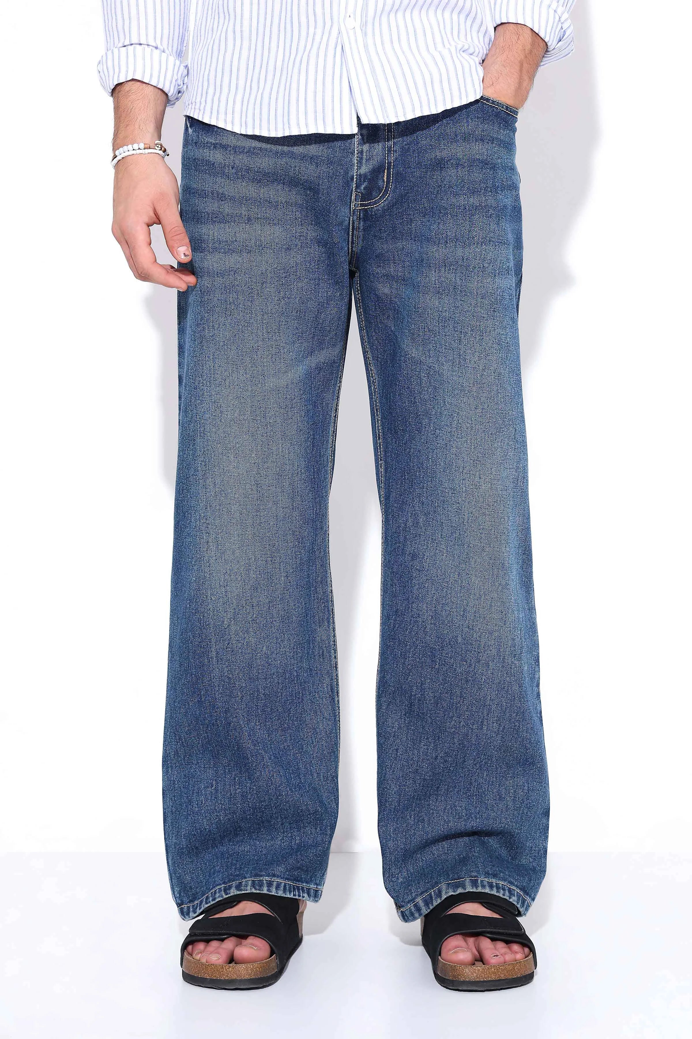 Ocean Blue Relaxed Fit Jeans