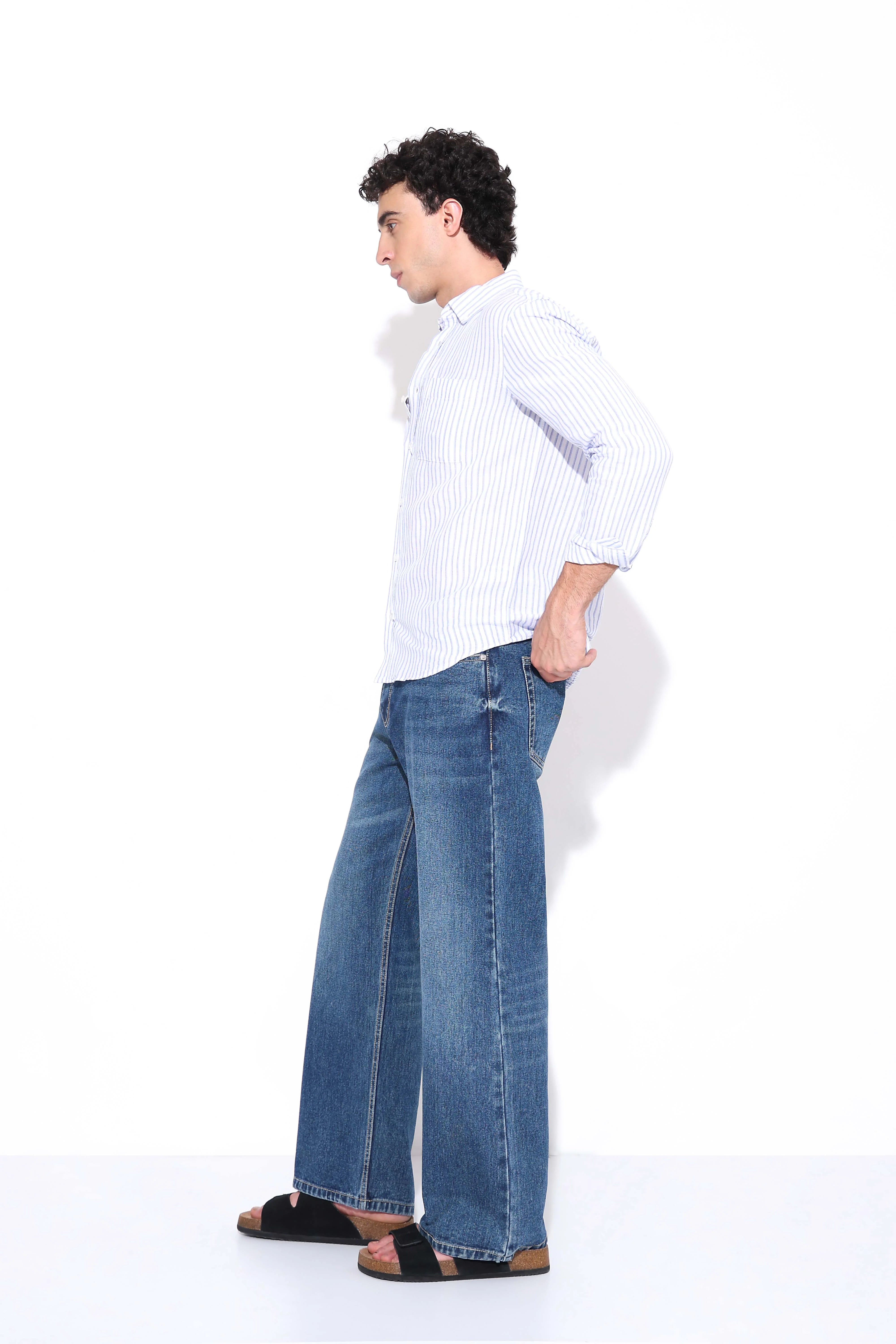 Ocean Blue Relaxed Fit Jeans