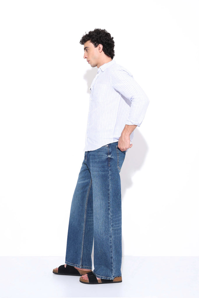 Ocean Blue Relaxed Fit Jeans