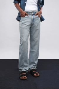 Light Blue Faded Skater Fit Jeans