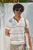 Textured Knit Polo T-Shirt - Off White