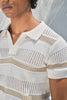 Textured Knit Polo T-Shirt - Off White