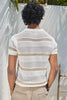 Textured Knit Polo T-Shirt - Off White