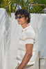 Textured Knit Polo T-Shirt - Off White