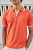 Signature Knit Polo T-Shirt - Orange