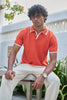 Signature Knit Polo T-Shirt - Orange