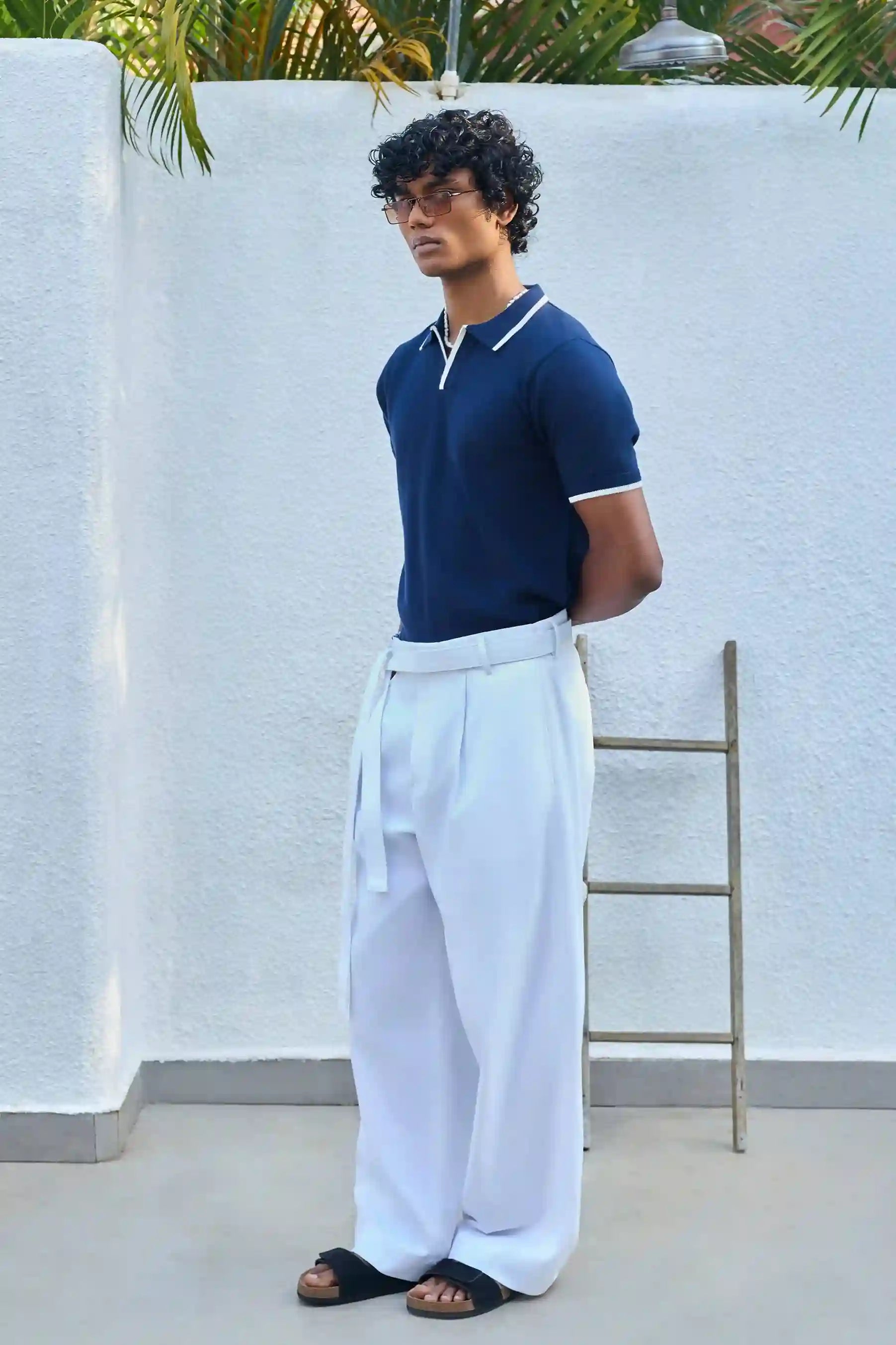 Signature Knit Polo T-Shirt - Navy Blue
