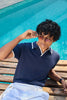 Signature Knit Polo T-Shirt - Navy Blue