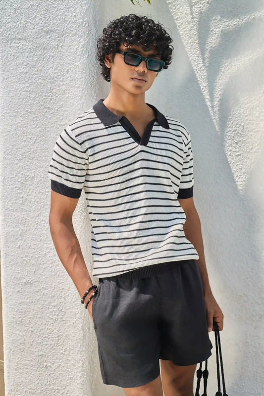 Mariner Knit Polo T-Shirt White