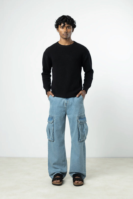 Stone Blue Utility Cargos