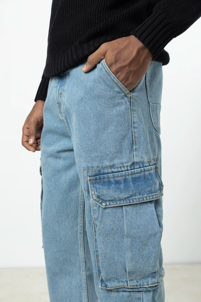 Stone Blue Utility Cargos