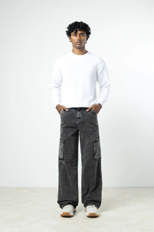 Charcoal Acid Wash Utility Cargo