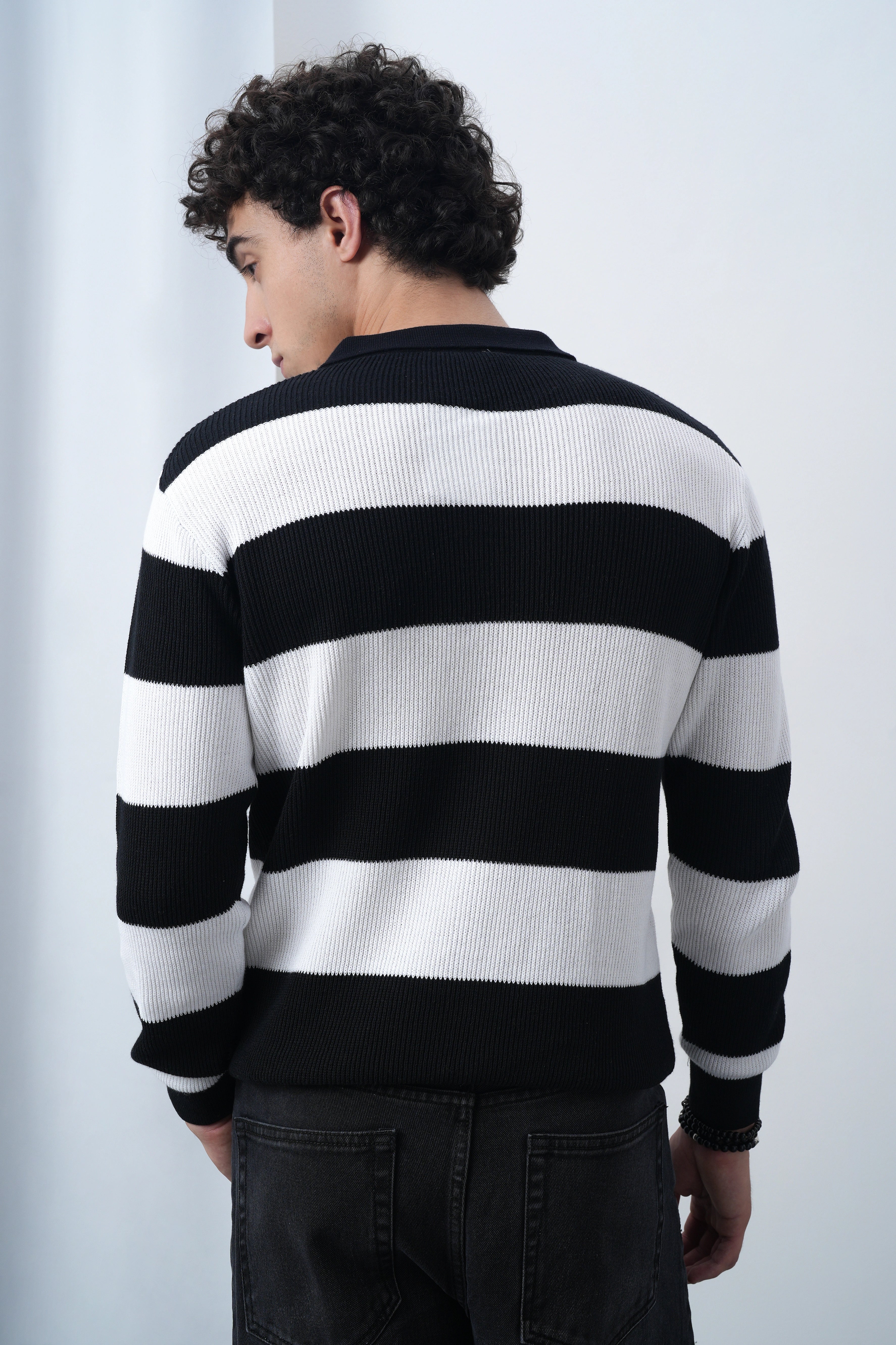 Classic Rugby Striped Polo Sweater