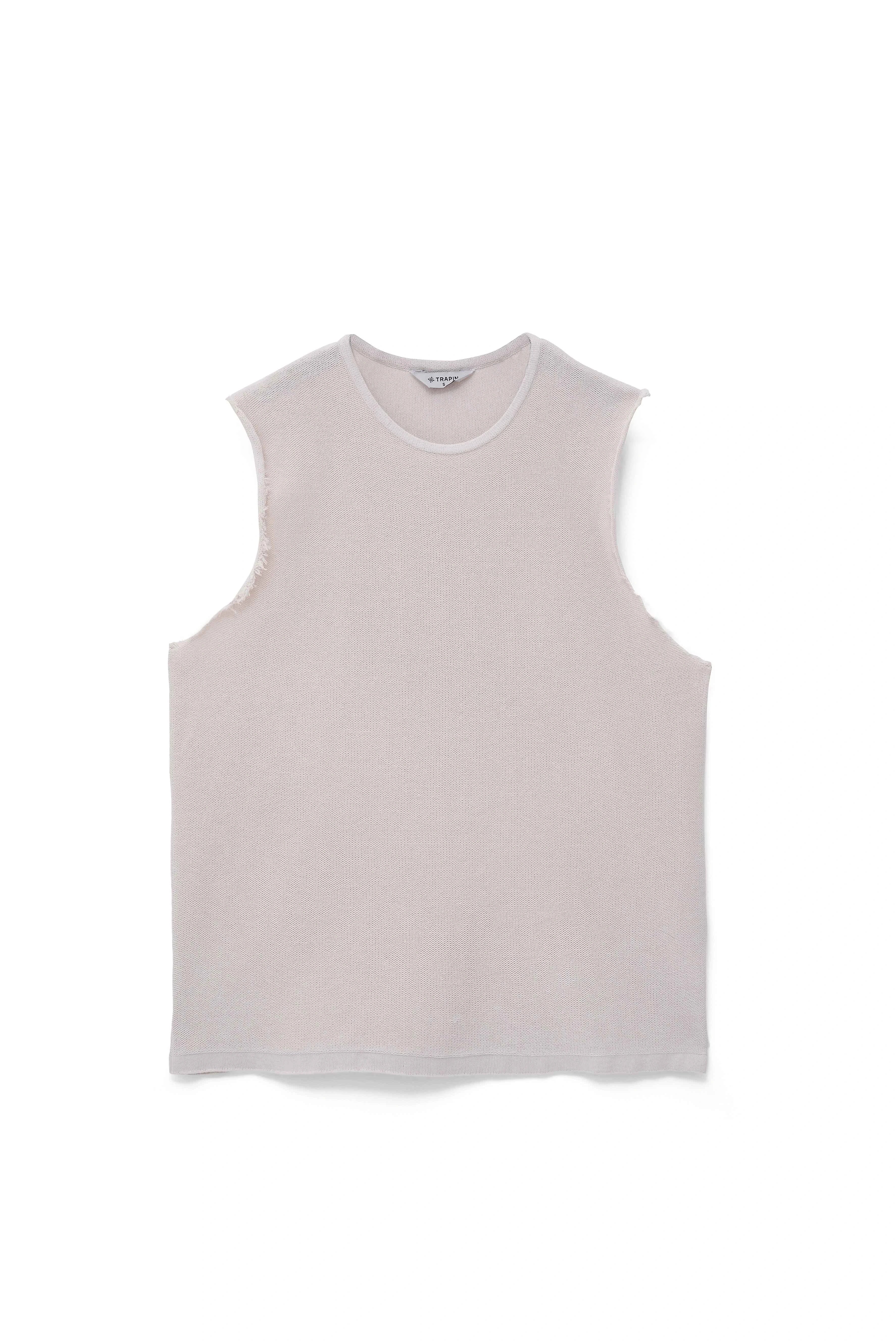 Beige Jacquard Knit Tank Top