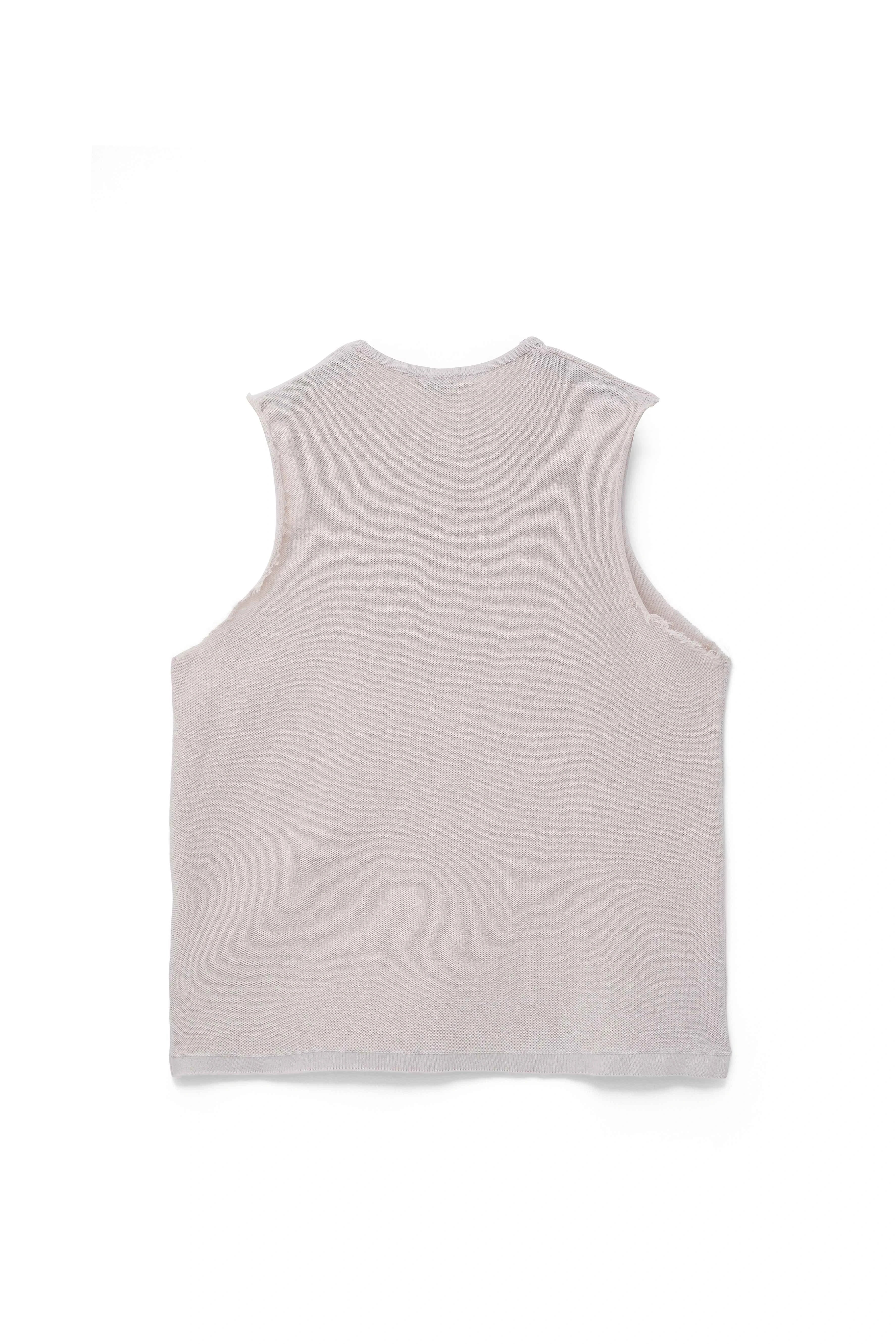 Beige Jacquard Knit Tank Top
