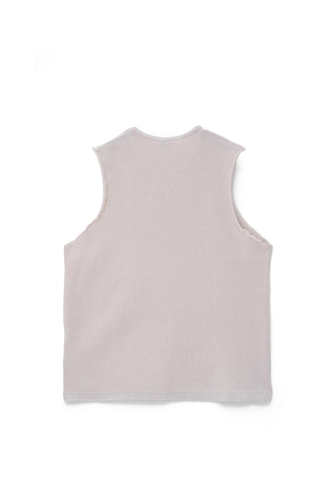 Beige Jacquard Knit Tank Top